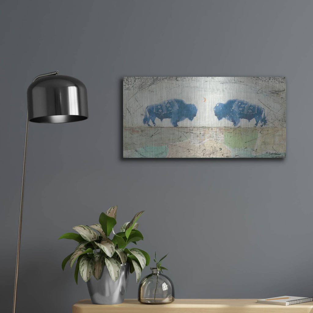 'Patchwork Quilt of Life' by Britt Hallowell – Metal Wall Art, 24x12 room view