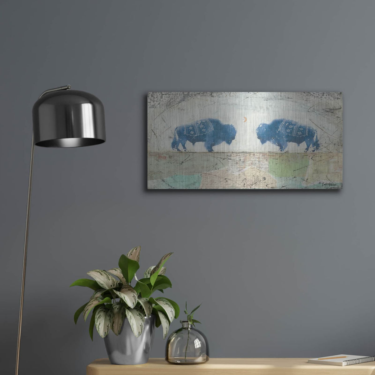 'Patchwork Quilt of Life' by Britt Hallowell – Metal Wall Art, 24x12 room view