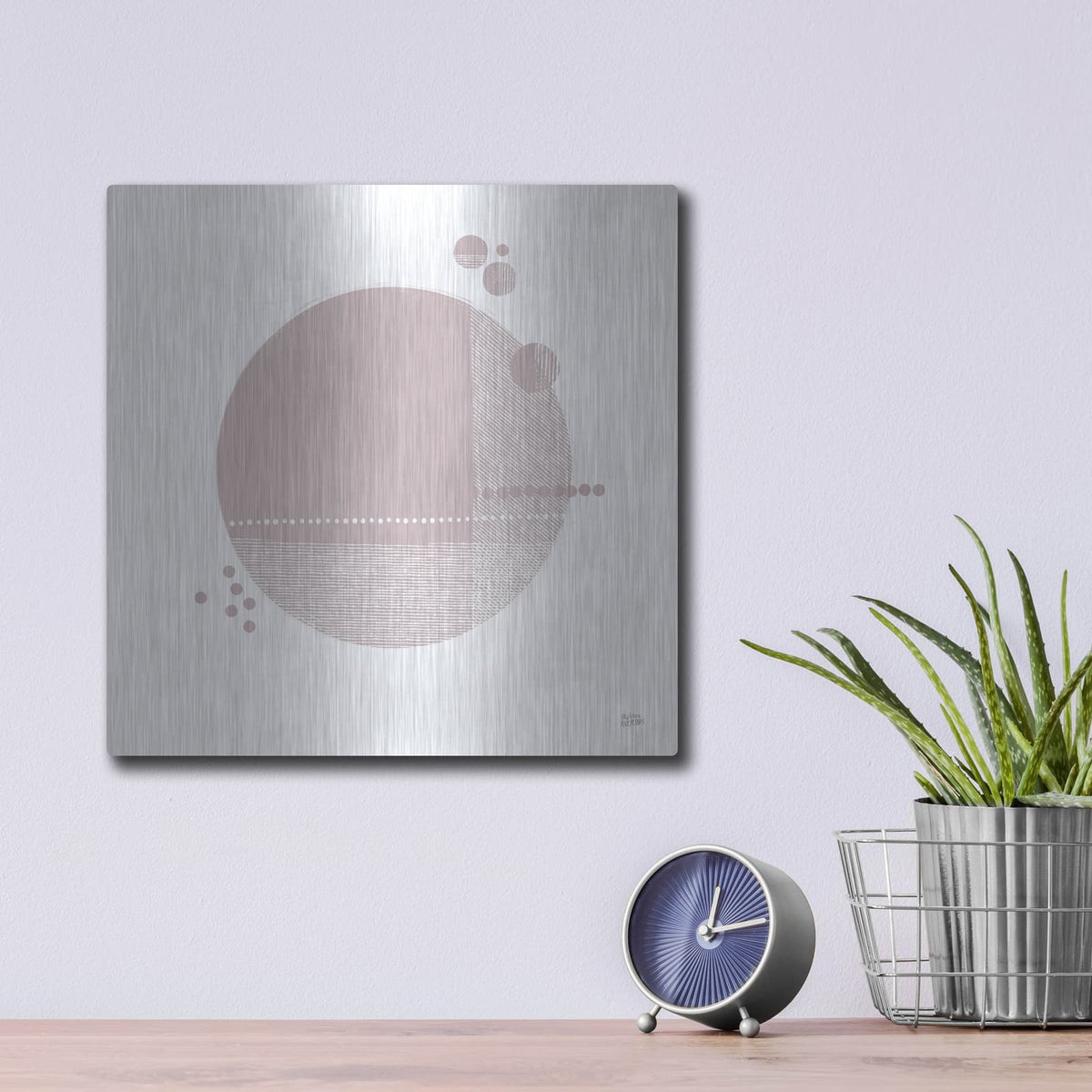 'Tribeca 2 Mauve' by Melissa Averinos – Metal Wall Art, 12x12 room view