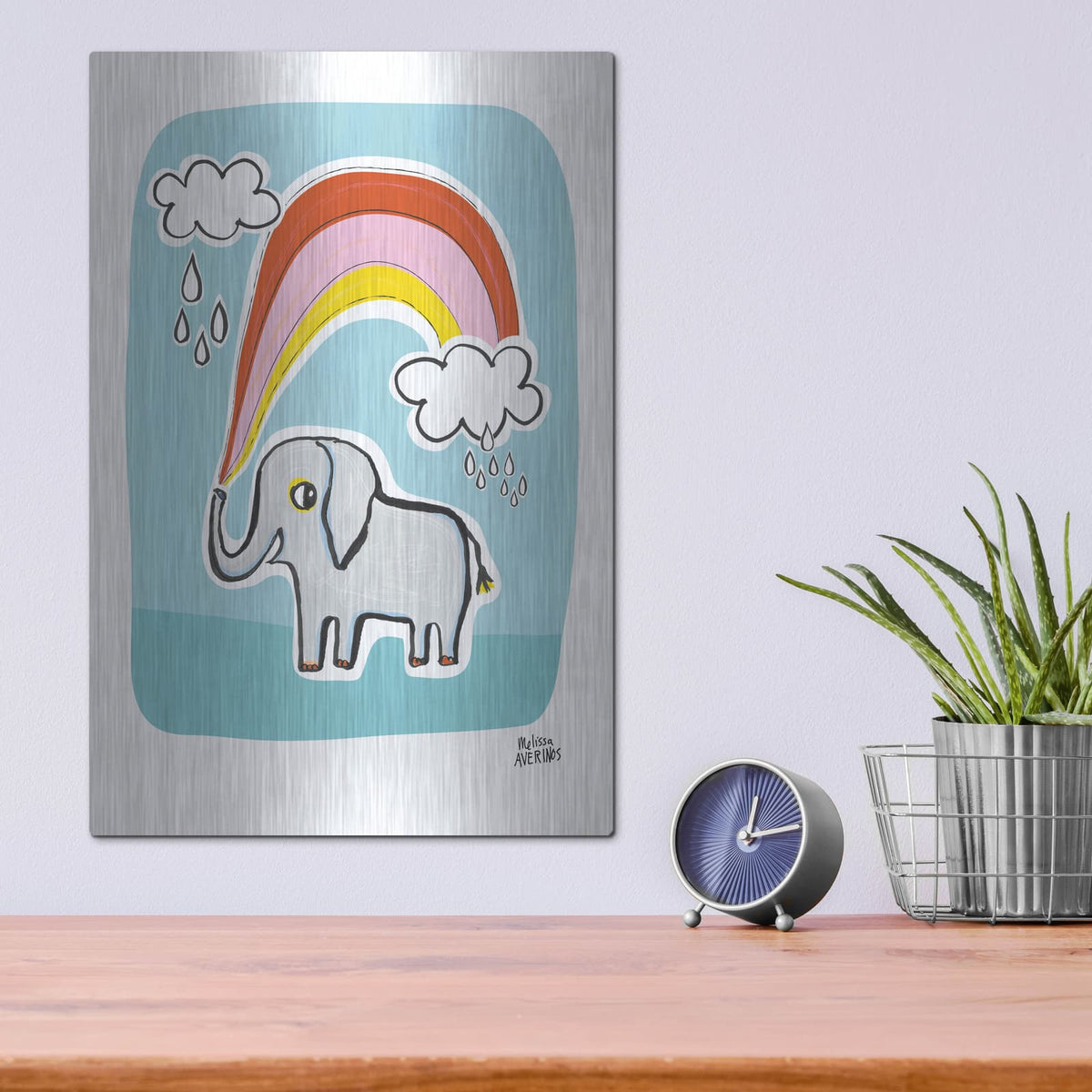 'Wild About You Elephant' by Melissa Averinos – Metal Wall Art, 12x16 room view