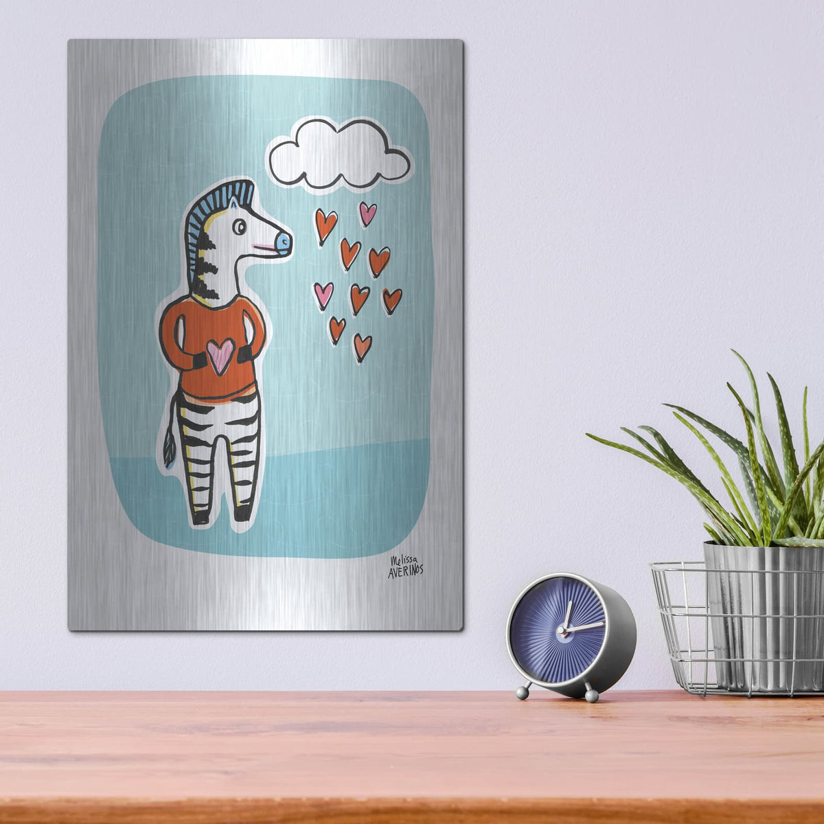 'Wild About You Zebra' by Melissa Averinos – Metal Wall Art, 12x16 room view