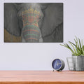 'Tattooed Elephant' by Britt Hallowell – Metal Wall Art, 16x12 room view