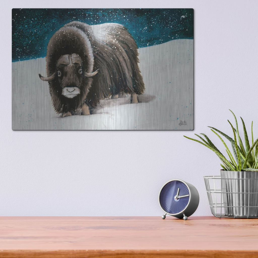 'Dressed for Winter' by Britt Hallowell – Metal Wall Art, 16x12 room view