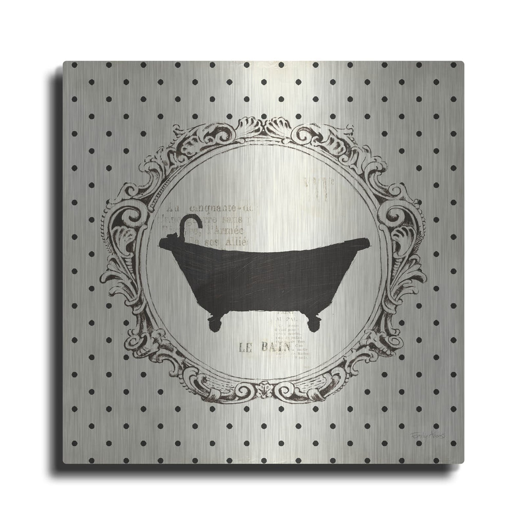 'Cartouche Bath' by Emily Adams – Metal Wall Art