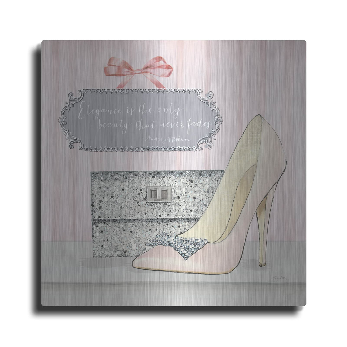 'Elegance Is The Only Beauty That Never Fades' by Emily Adams – Metal Wall Art