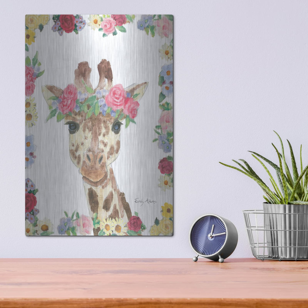 'Flower Friends 2' by Emily Adams – Metal Wall Art, 12x16 room view