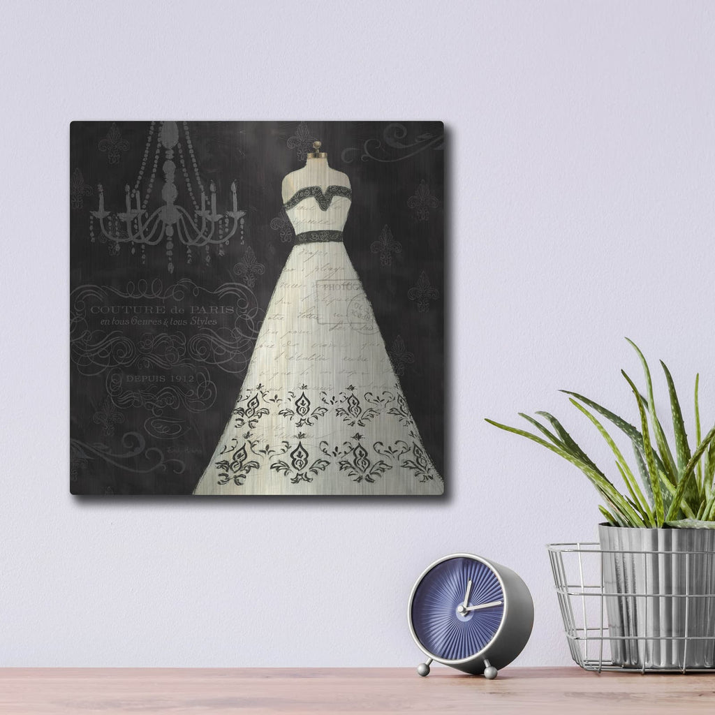 'French Couture 2' by Emily Adams – Metal Wall Art, 12x12 room view
