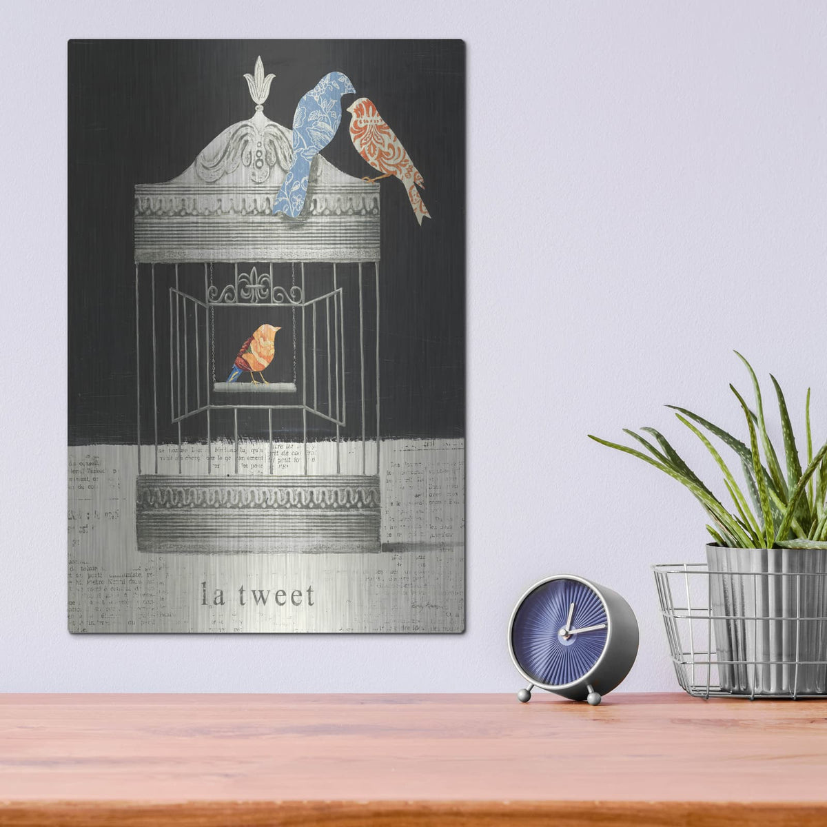 'La Tweet' by Emily Adams – Metal Wall Art, 12x16 room view