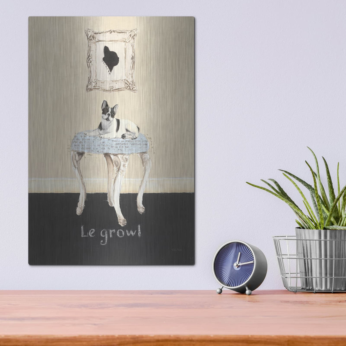 'Le Growl' by Emily Adams – Metal Wall Art, 12x16 room view