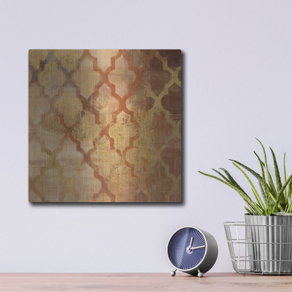 'Gilded Rockin Moroccan' by Albena Hristova – Metal Wall Art, 12x12 room view