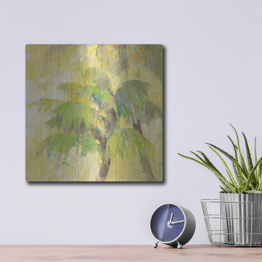 'Breezy Palm 2' by Albena Hristova – Metal Wall Art, 12x12 room view