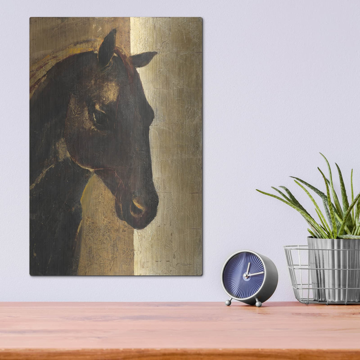 'Trojan Horse I Gold' by Albena Hristova – Metal Wall Art, 12x16 room view