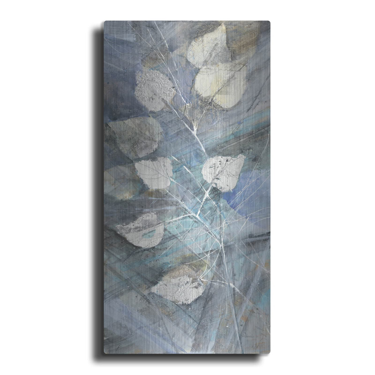 'Silver Leaves 1' by Albena Hristova – Metal Wall Art
