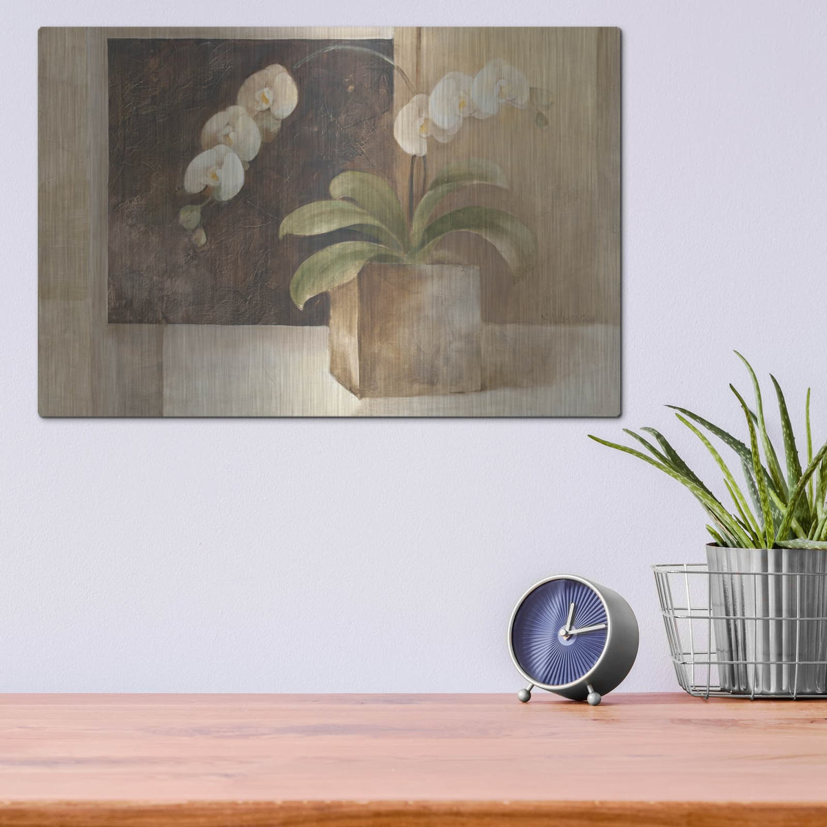 'Contemporary Orchid' by Albena Hristova – Metal Wall Art, 16x12 room view