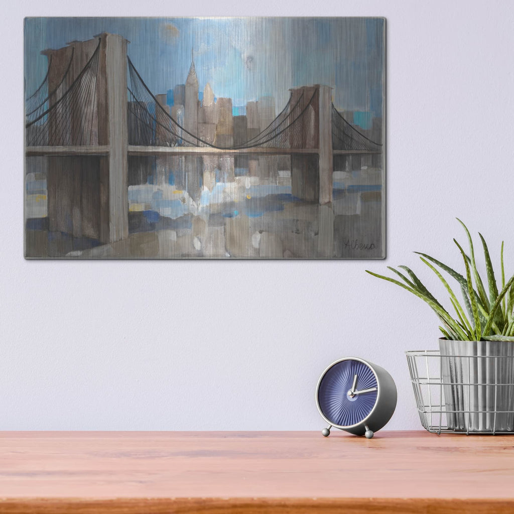 'Spanning The East River' by Albena Hristova – Metal Wall Art, 16x12 room view