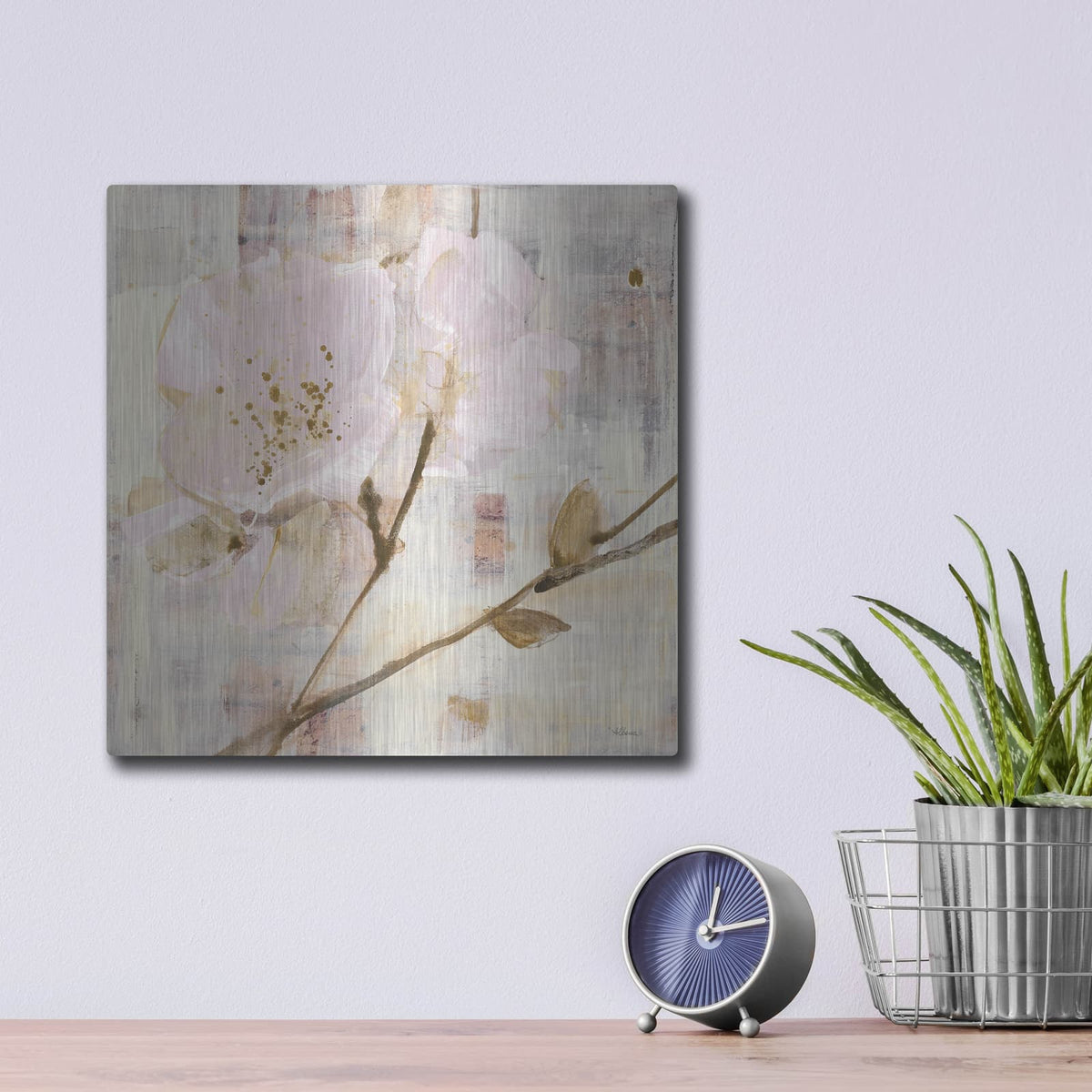 'Elegance I Pink' by Albena Hristova – Metal Wall Art, 12x12 room view