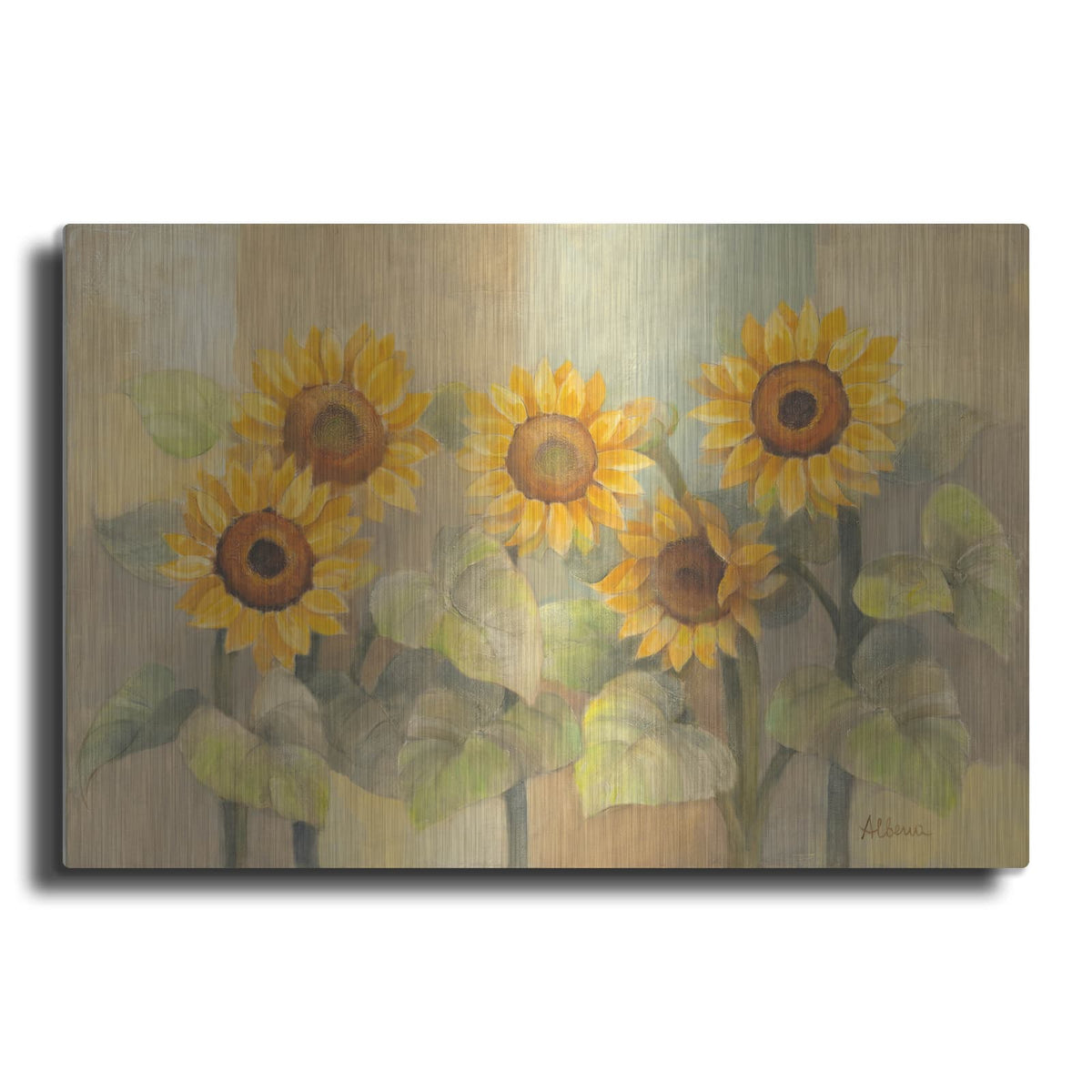 'August Sunflowers' by Albena Hristova – Metal Wall Art