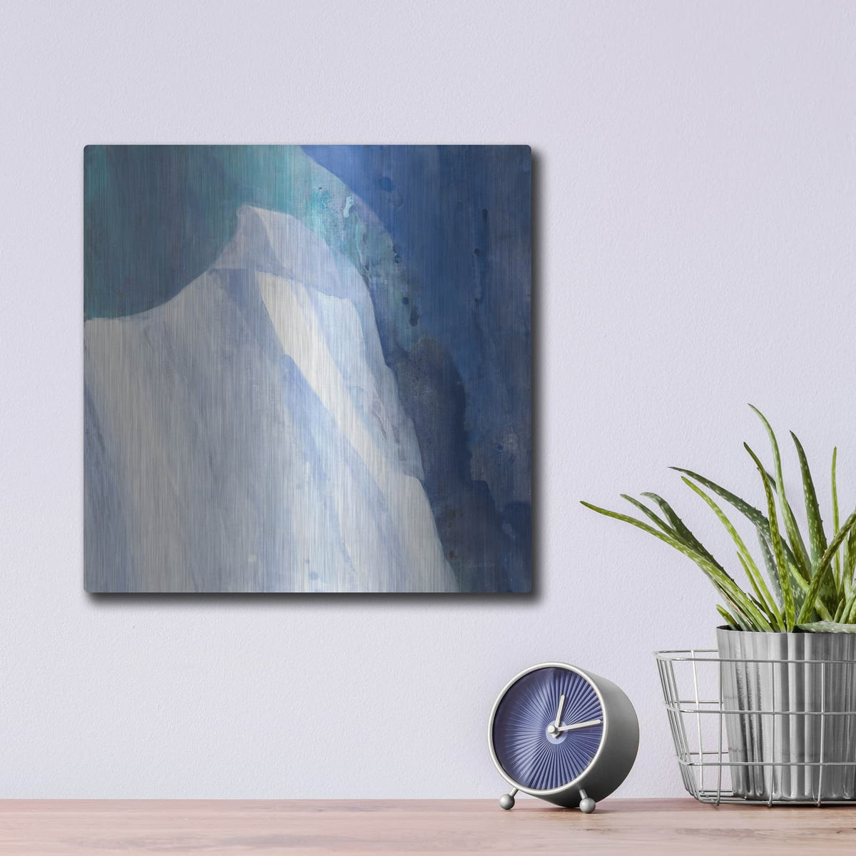 'Crystal Morning Blue' by Albena Hristova – Metal Wall Art, 12x12 room view