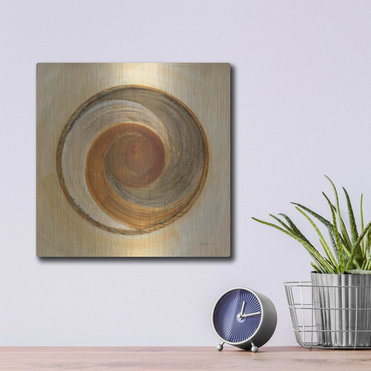 'Woven Beauty 1' by Albena Hristova – Metal Wall Art, 12x12 room view