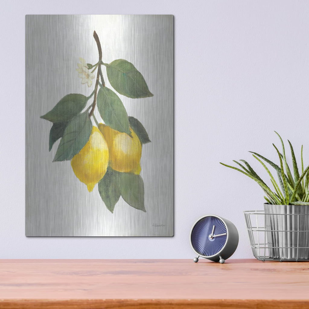 'Lemon Branch 2' by Albena Hristova – Metal Wall Art, 12x16 room view