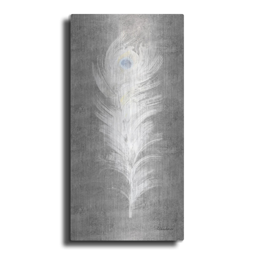 'Silver Blue Eyed Feathers 3' by Albena Hristova – Metal Wall Art