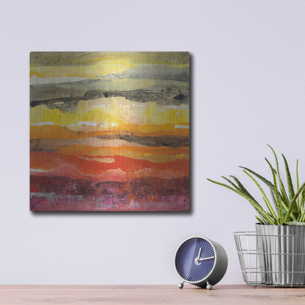'Abstract Layers 2' by Albena Hristova – Metal Wall Art, 12x12 room view
