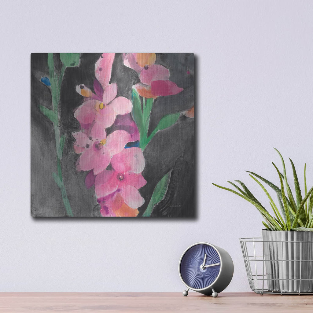 'Midnight Blooms 2' by Albena Hristova – Metal Wall Art, 12x12 room view