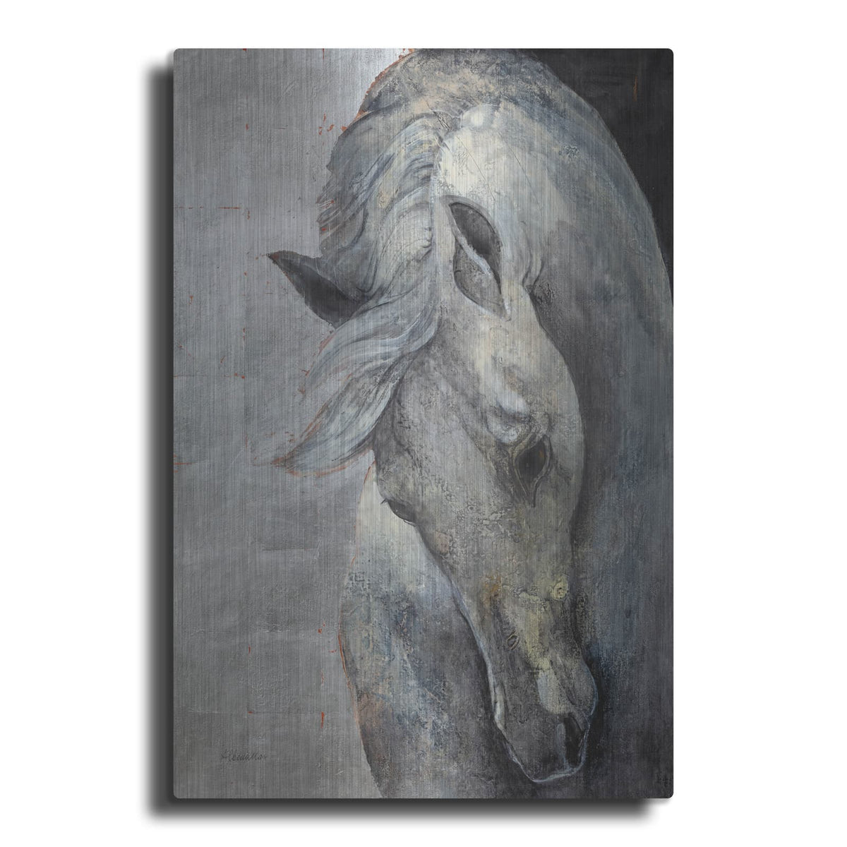 'Shy Grey No Tear' by Albena Hristova – Metal Wall Art