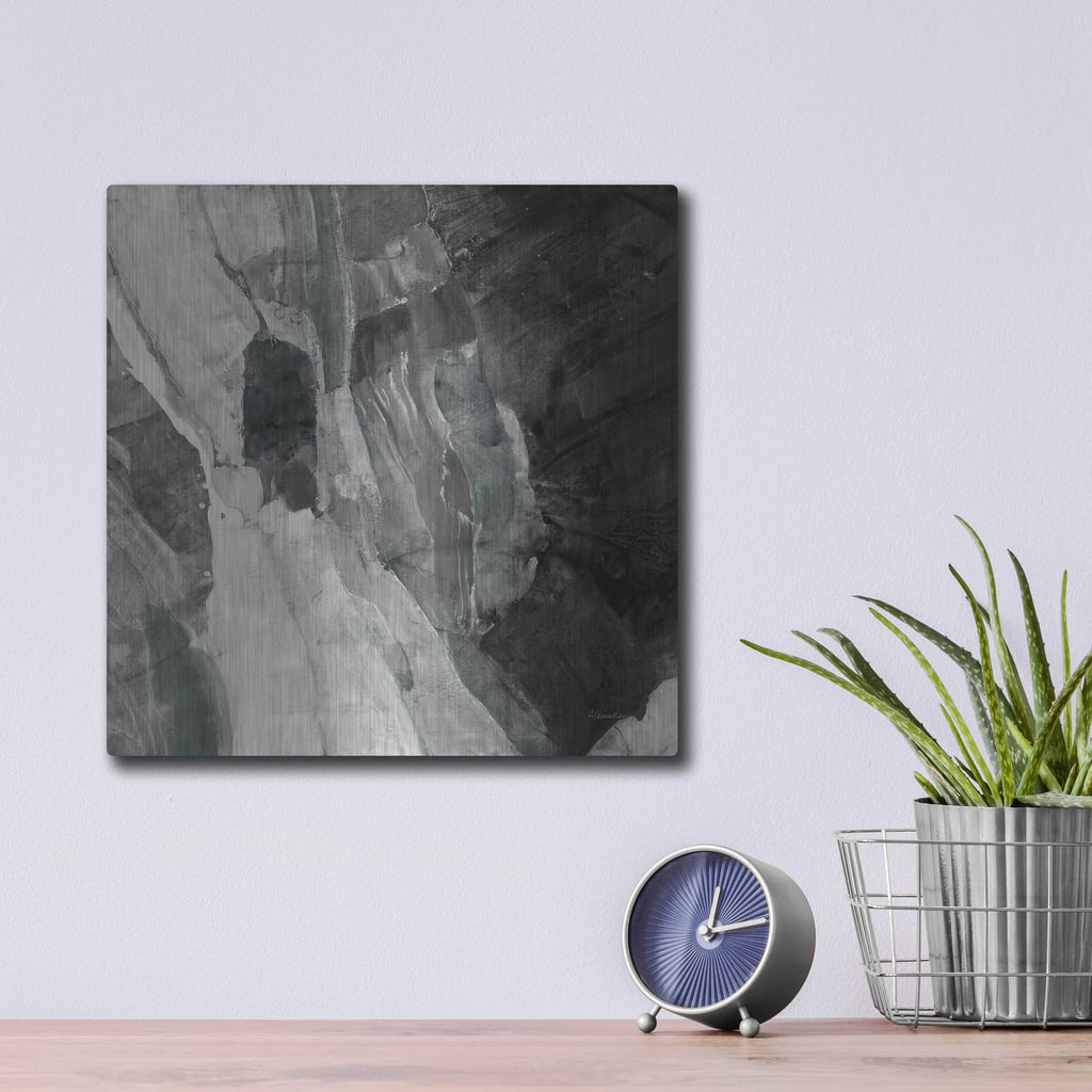 'Rocky Ravine Bw' by Albena Hristova – Metal Wall Art, 12x12 room view