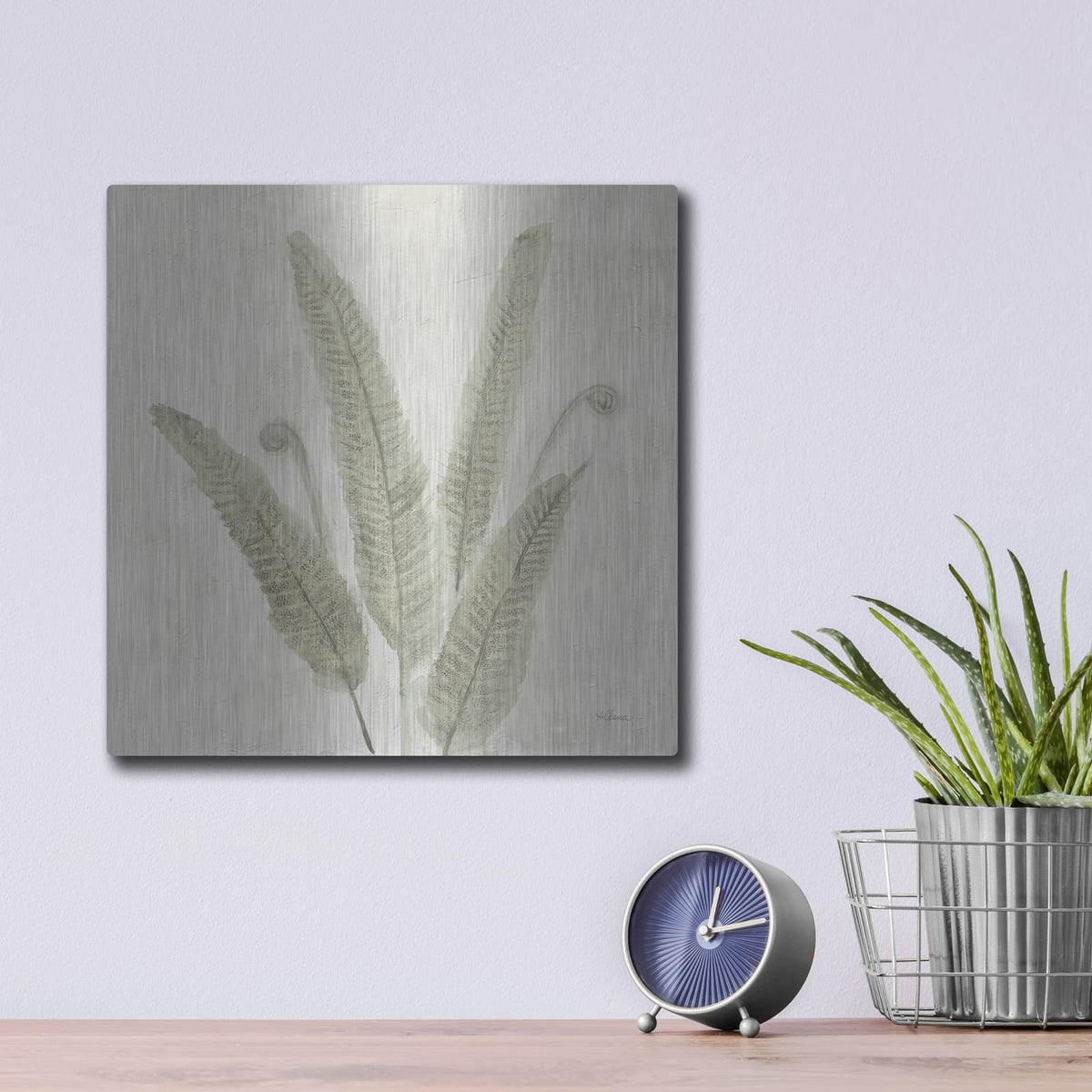 'Watercolor Forest Ferns 2 V2' by Albena Hristova – Metal Wall Art, 12x12 room view