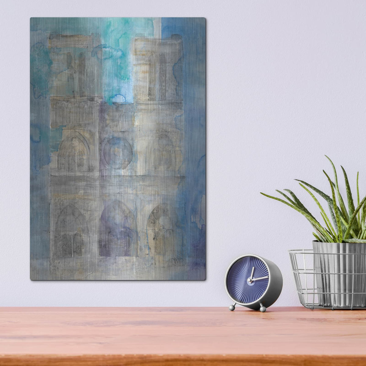 'Paris At Dusk 1' by Albena Hristova – Metal Wall Art, 12x16 room view