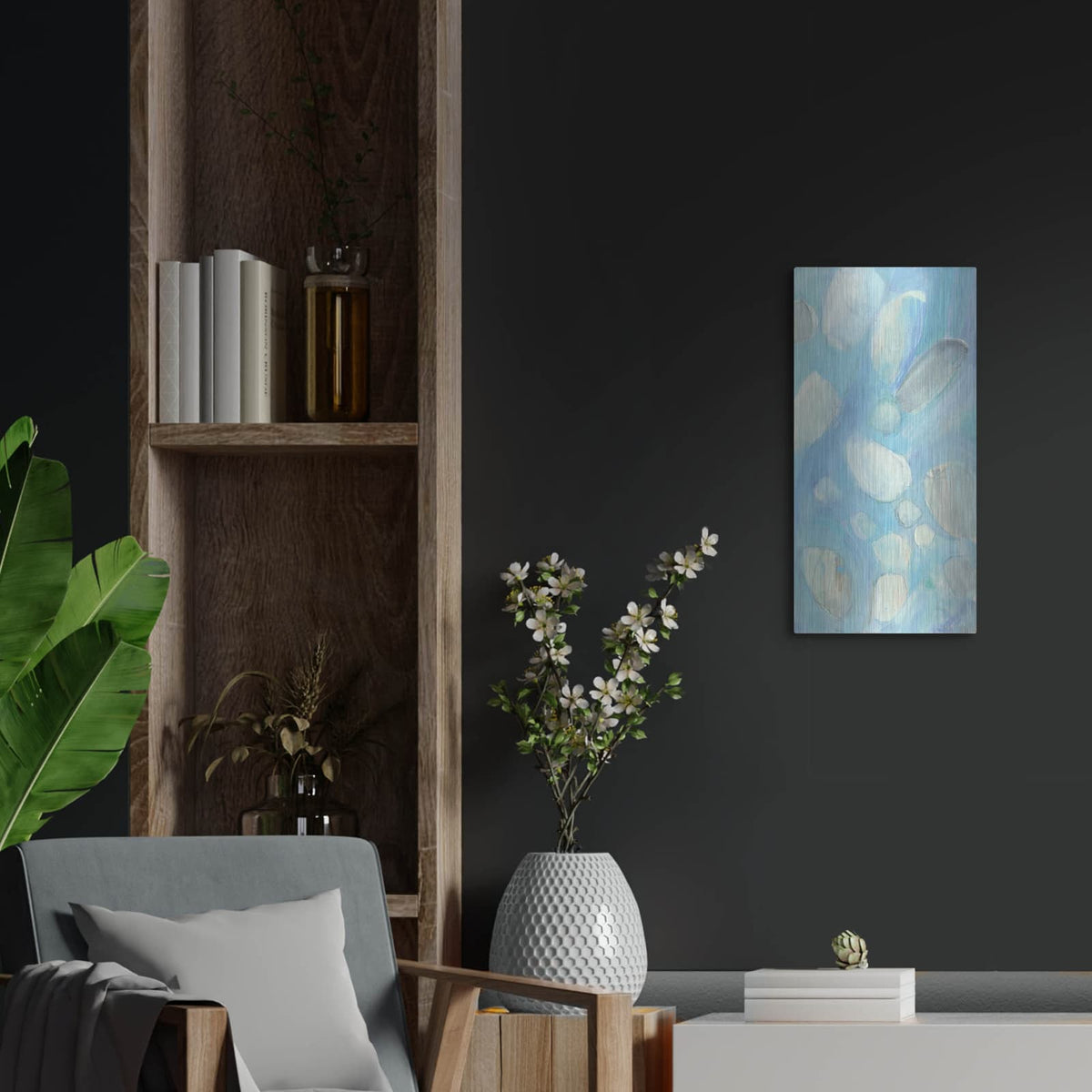 'Running Water 3' by Albena Hristova – Metal Wall Art, 12x24 room view