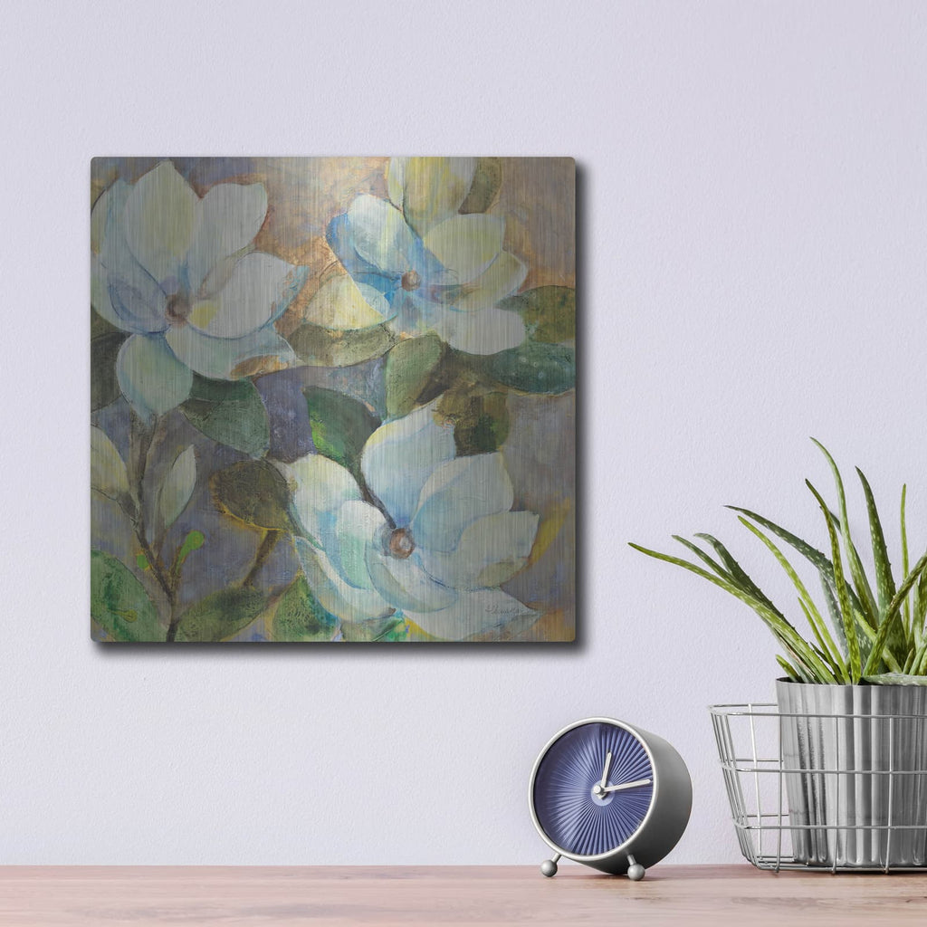 'May Magnolias' by Albena Hristova – Metal Wall Art, 12x12 room view
