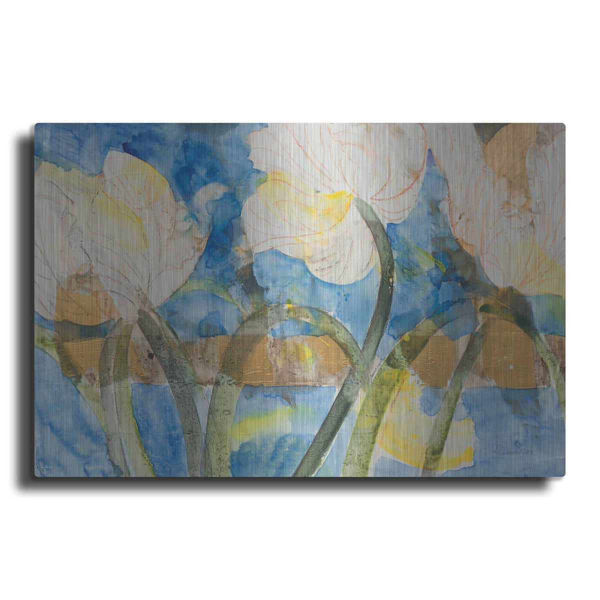 'Contemporary Tulips' by Albena Hristova – Metal Wall Art