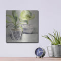 'Greenery Still Life With Navy' by Albena Hristova – Metal Wall Art, 12x12 room view