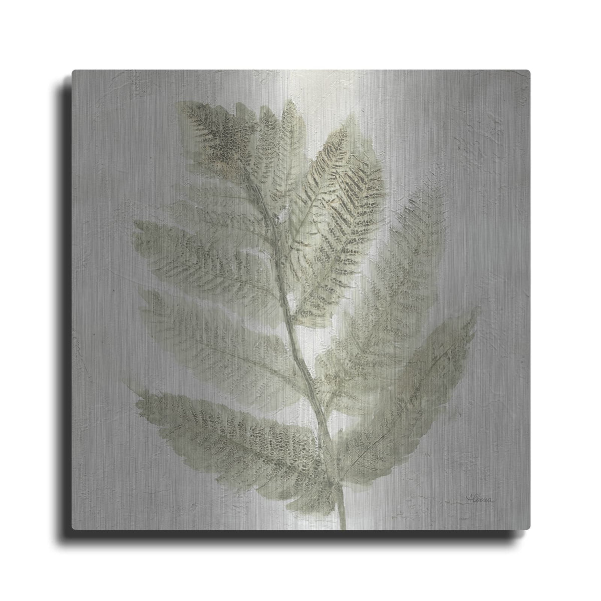 'Watercolor Forest Ferns 1' by Albena Hristova – Metal Wall Art