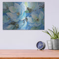 'Blue Magnolias' by Albena Hristova – Metal Wall Art, 16x12 room view
