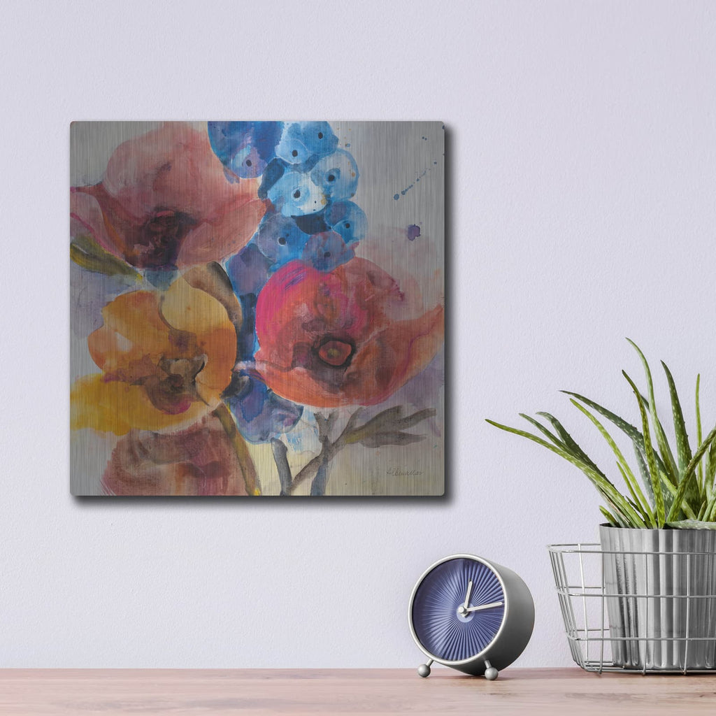 'Bright Flowers 2' by Albena Hristova – Metal Wall Art, 12x12 room view