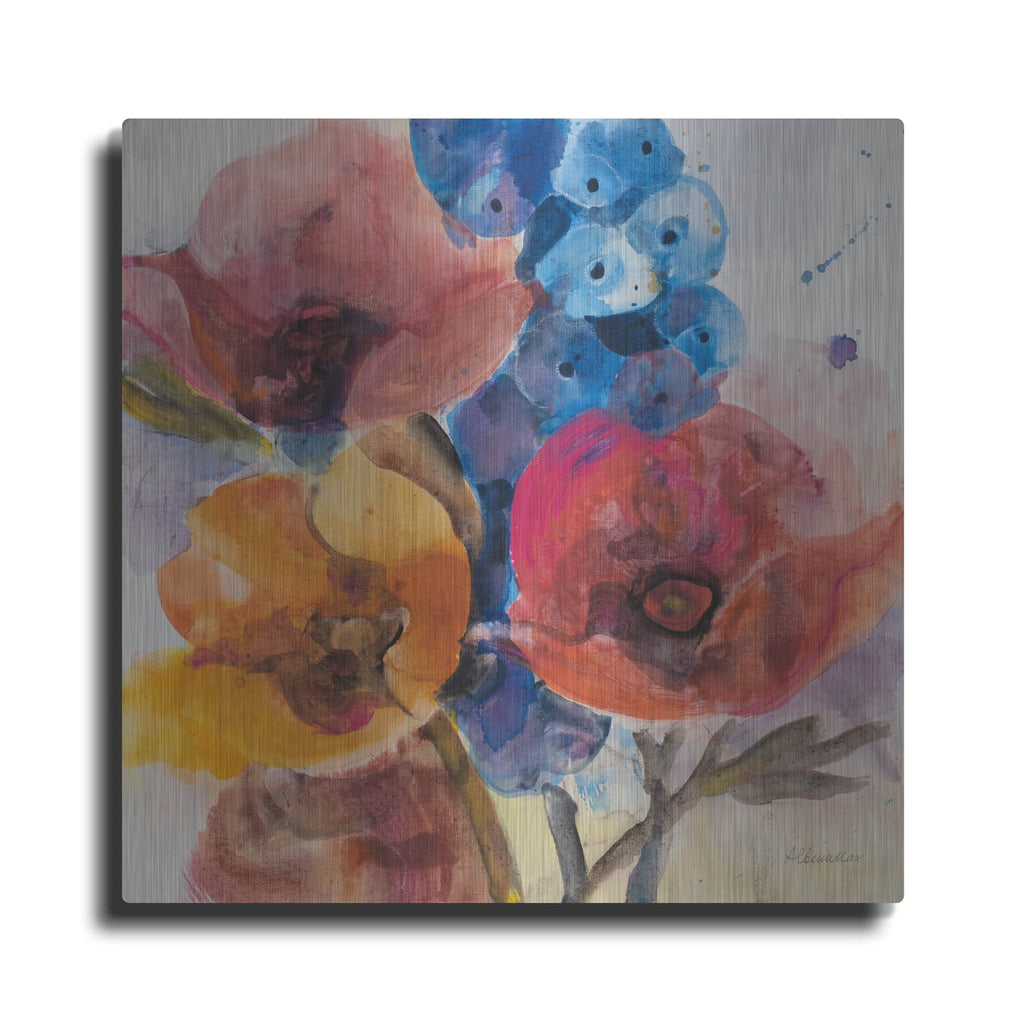 'Bright Flowers 2' by Albena Hristova – Metal Wall Art