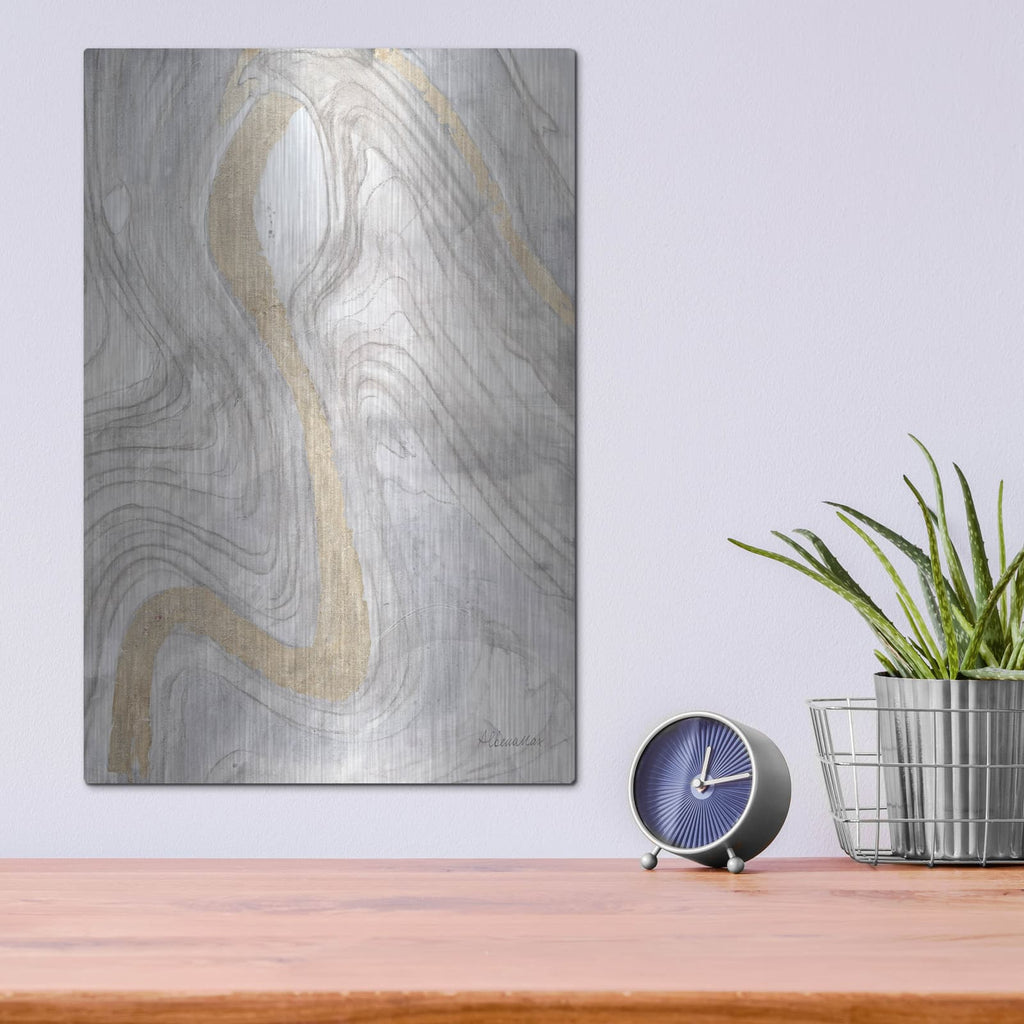 'Shimmering Water 3 Neutral' by Albena Hristova – Metal Wall Art, 12x16 room view