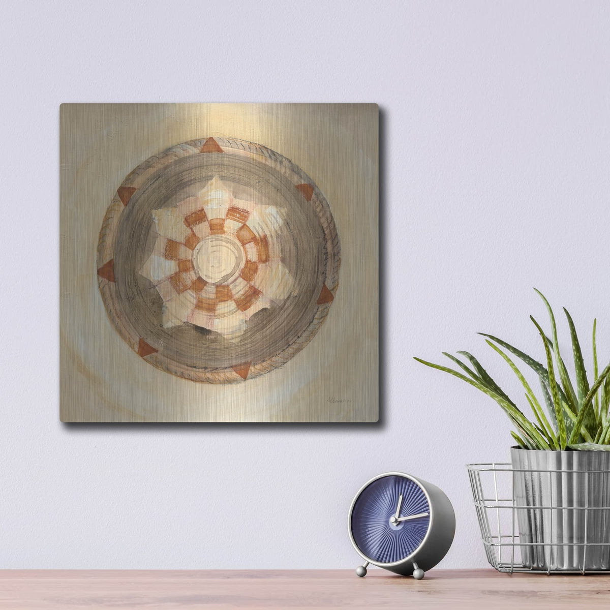 'Woven Beauty 4' by Albena Hristova – Metal Wall Art, 12x12 room view