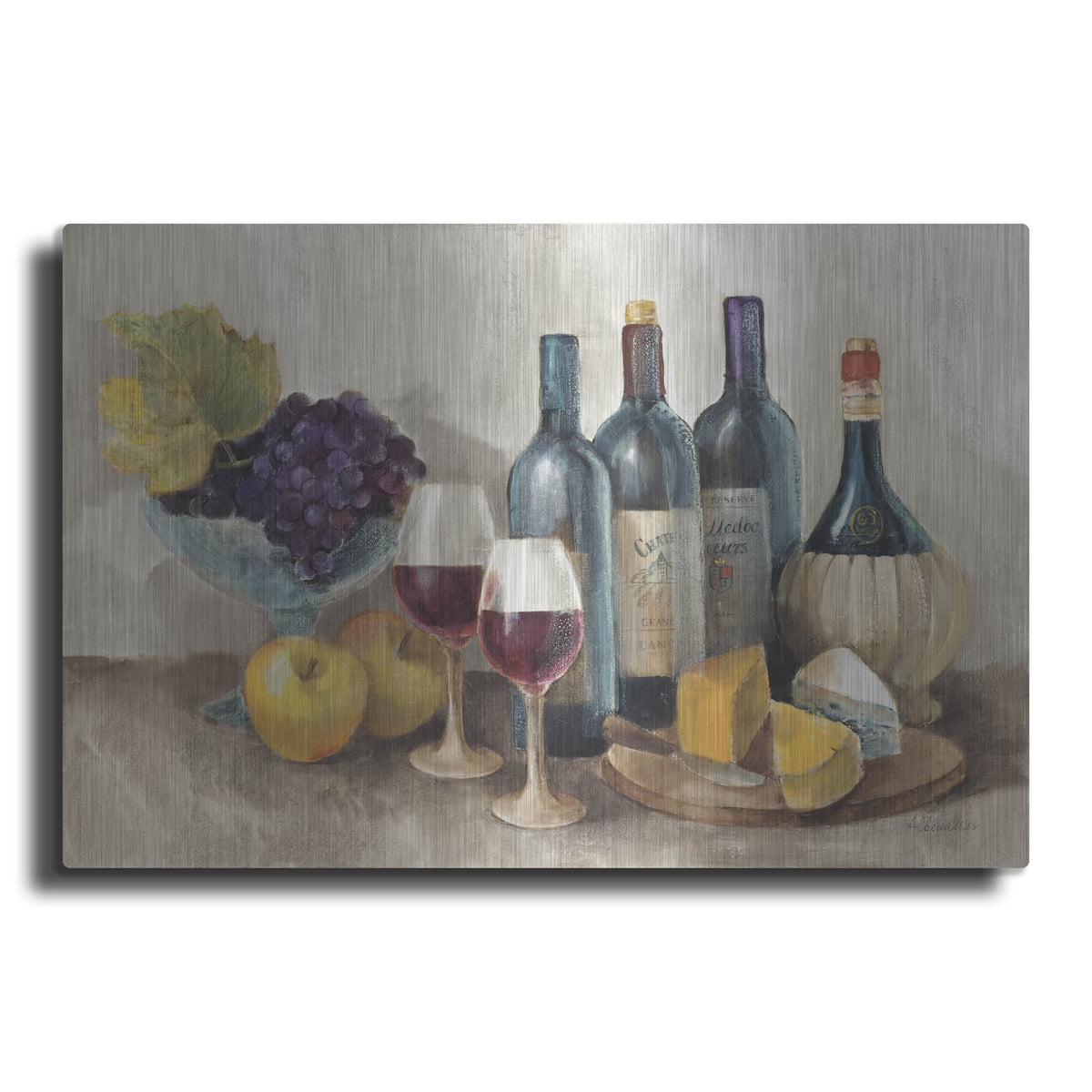 'Wine And Fruit I V2 Light' by Albena Hristova – Metal Wall Art