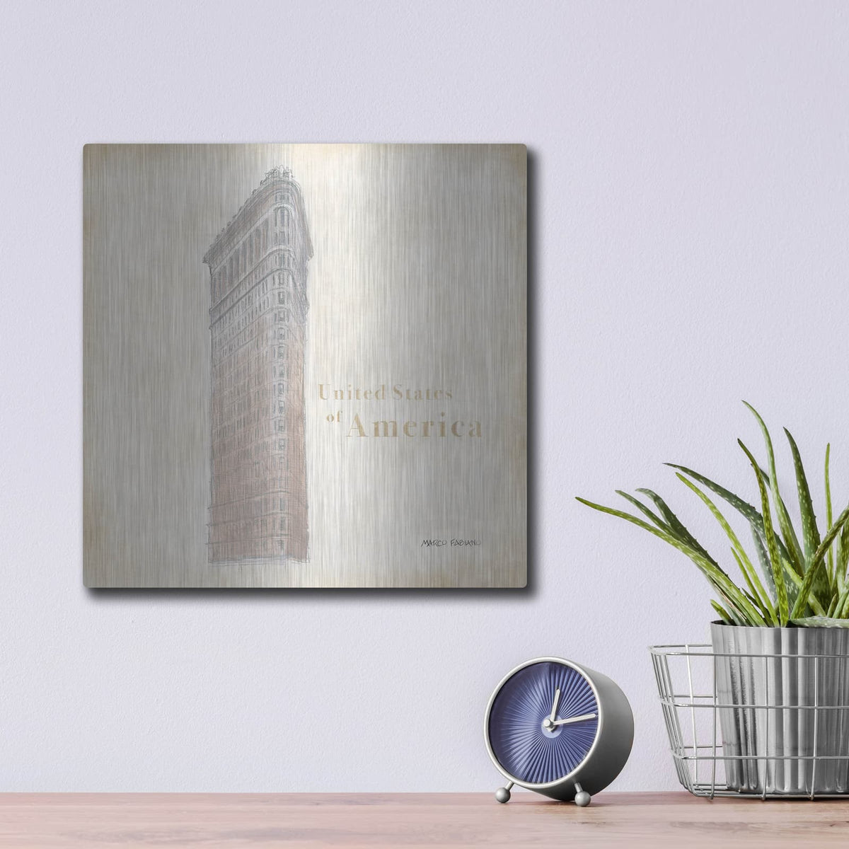 'World Trekker 5' by Marco Fabiano – Metal Wall Art, 12x12 room view