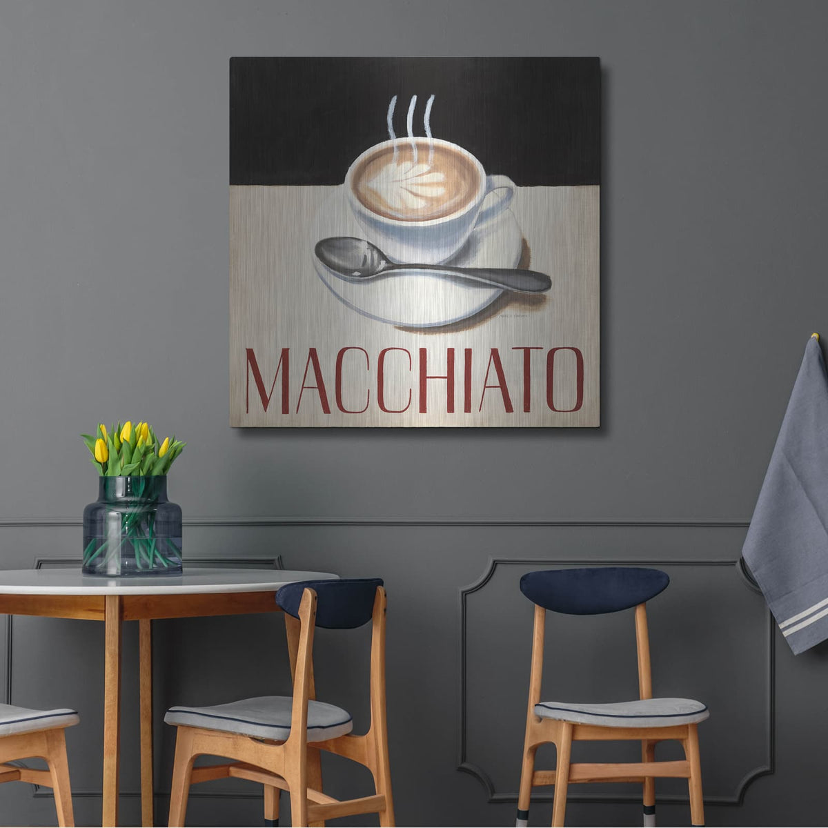 'Cafe Moderne 6' by Marco Fabiano – Metal Wall Art, 36x36 room view
