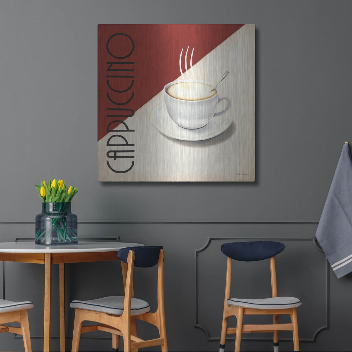 'Cafe Moderne 2' by Marco Fabiano – Metal Wall Art, 36x36 room view