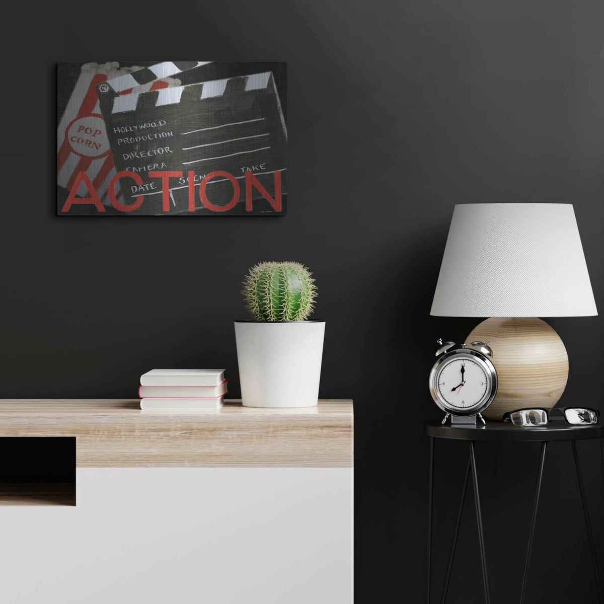 'Lights Camera Action 3' by Marco Fabiano – Metal Wall Art, 24x16 room view