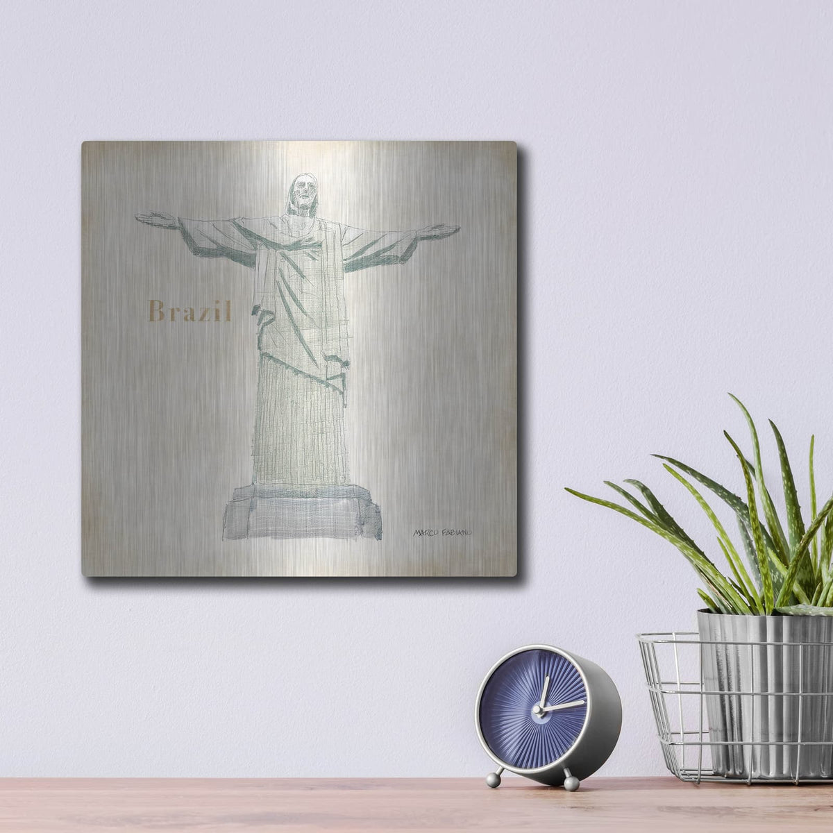 'World Trekker 6' by Marco Fabiano – Metal Wall Art, 12x12 room view