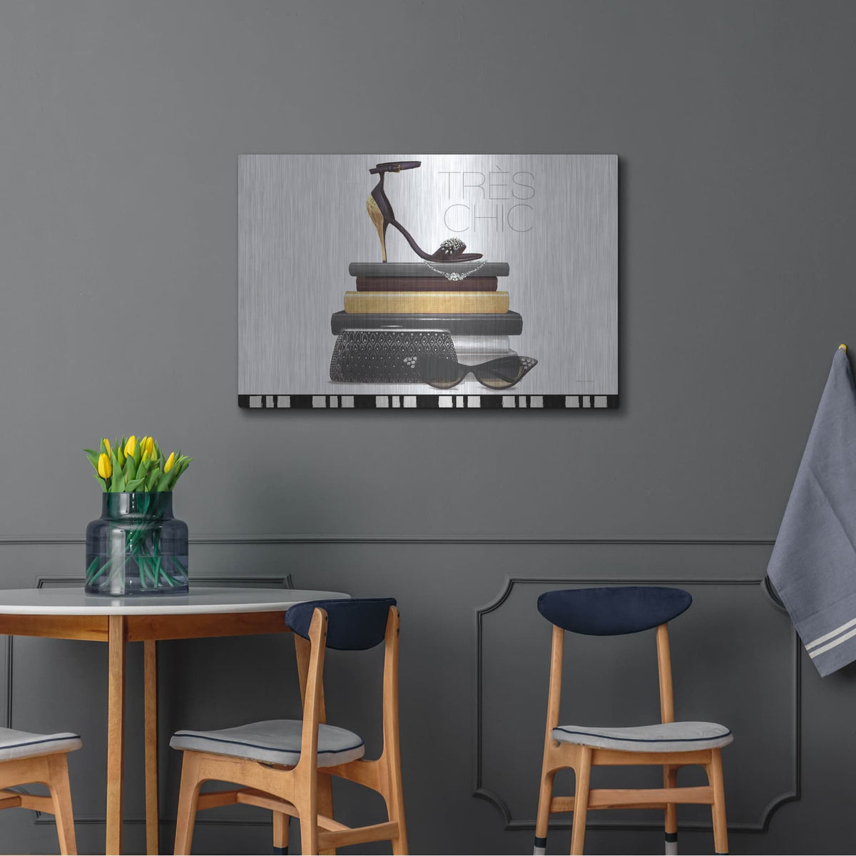 'Paris Style 3 White' by Marco Fabiano – Metal Wall Art, 36x24 room view