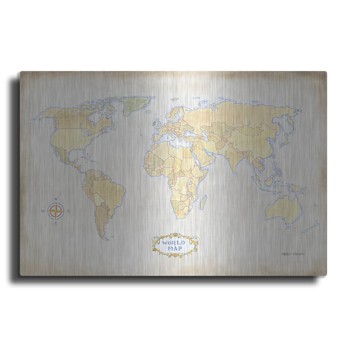 'World Trekker 1' by Marco Fabiano – Metal Wall Art