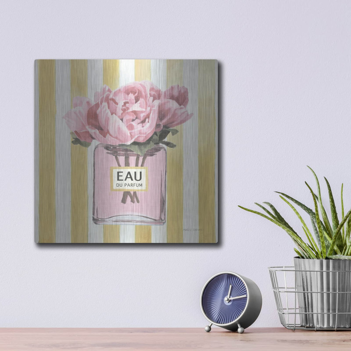 'Simply Splendid Perfume' by Marco Fabiano – Metal Wall Art, 12x12 room view